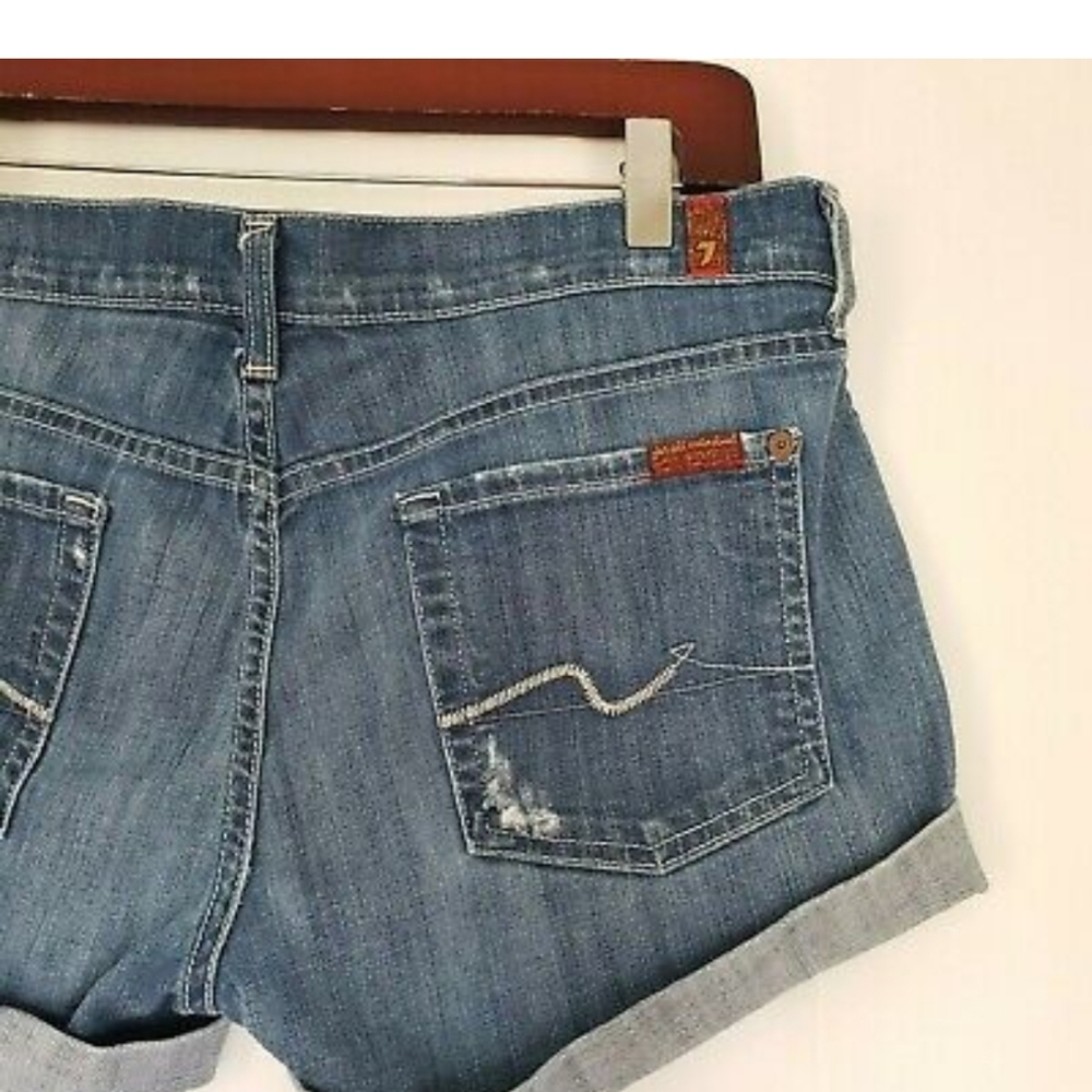 7 For All Mankind Baywater Blue Roll Up Destroyed - Picture 5 of 6